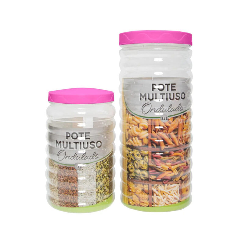 Kit Pote Plástico Multiuso c/ 2pçs P/G