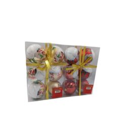 An2407 Bola Natal Decorada C/06 Cx Pvc