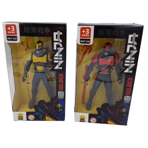 Boneco Plast Ninja C/ Acessorios