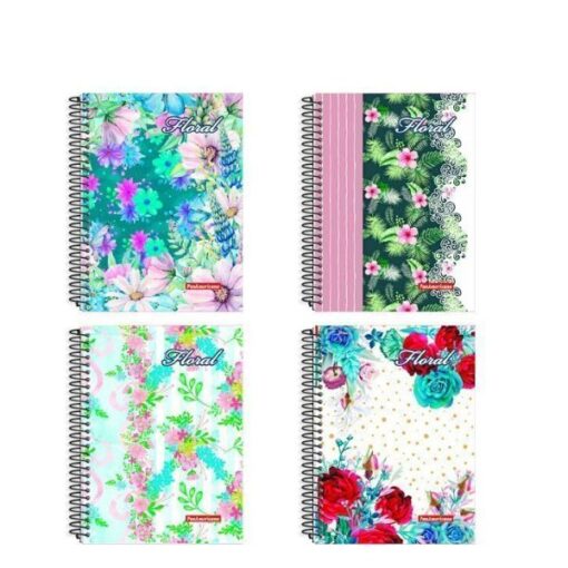 Caderno 80fls Univ Esp C/d Floral
