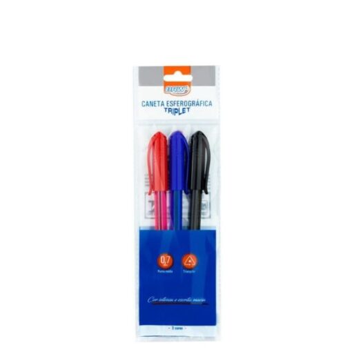 Caneta Esferografica Triplet C/03pcs