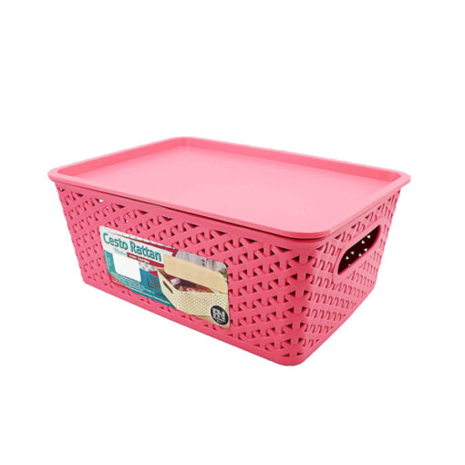 Cesto Organizador Rattan C/tampa Md - Imagem 2