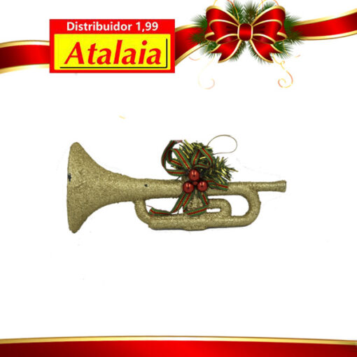 Ch1820 Enfeite Corneta Natal C/glitter