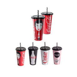 Copo Plast C/ Canudo Coca Cola 700ml