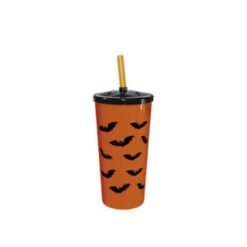 Copo Plast C/ Canudo Halloween 600ml