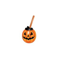 Copo Plast C/ Canudo Halloween Bolota 300ml