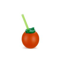 Copo Plast C/ Canudo Laranja 300ml
