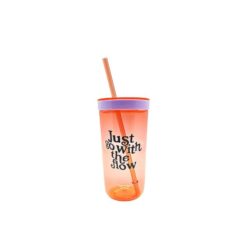 Copo Plast Canudo C/ Frases 620ml