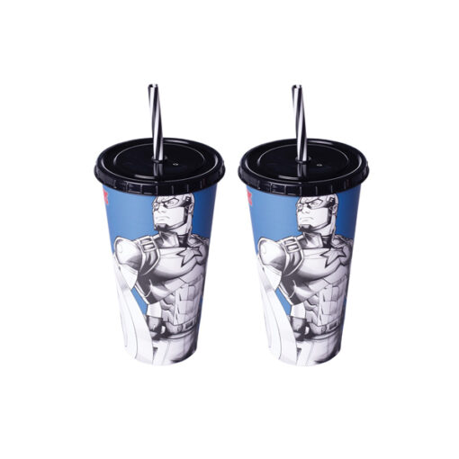 Copo Plast C/ Canudo Personagens 700ml
