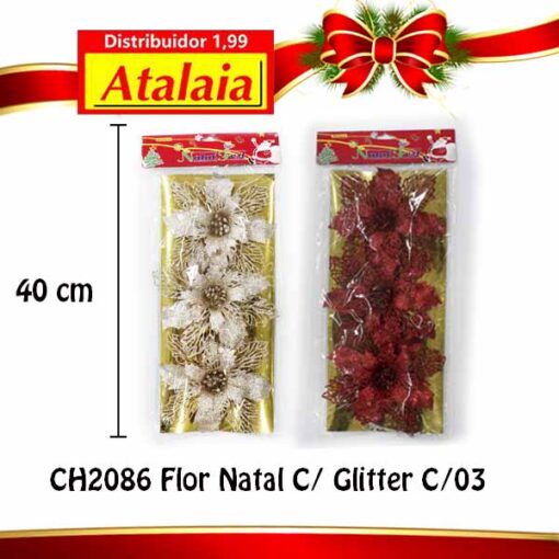 Ch2086 Enfeite Flor Natal C/03