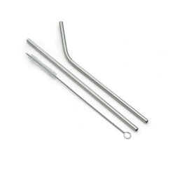Kit Canudo Inox C/escova Limpeza C/03