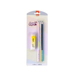 Kit Escolar Lapis+borracha 04pcs