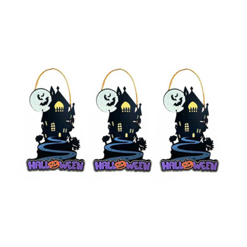 Placa Castelo Halloween P/pendurar