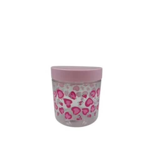 Pote Plast Coracoes Rosa 1000ml