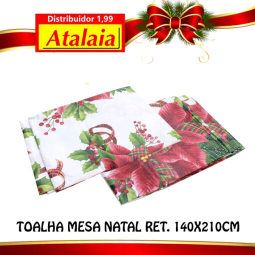 Toalha Mesa Natal Ret. 140x210cm