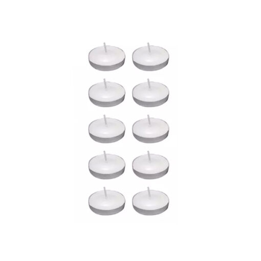 Vela Flutuante Branca C/10 Cx Pvc