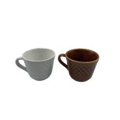 Xicara Cafezinho Porcelana Relevo 65ml