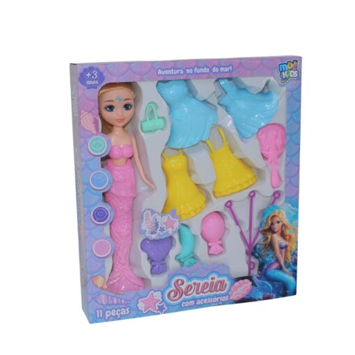 Boneca Sereia C/acessorios 11pcs