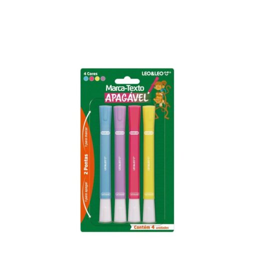 Marca Texto Color 2 Pontas Apagavel C/04