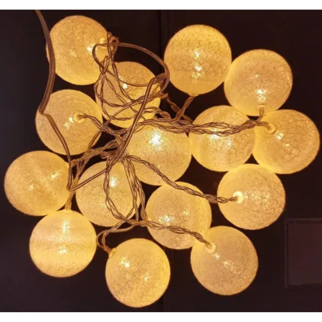 Pisca Cordao/luminaria Bola Branco Quente 3,5m