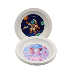 Prato Plast Inf Red Fundo Personagens Sort