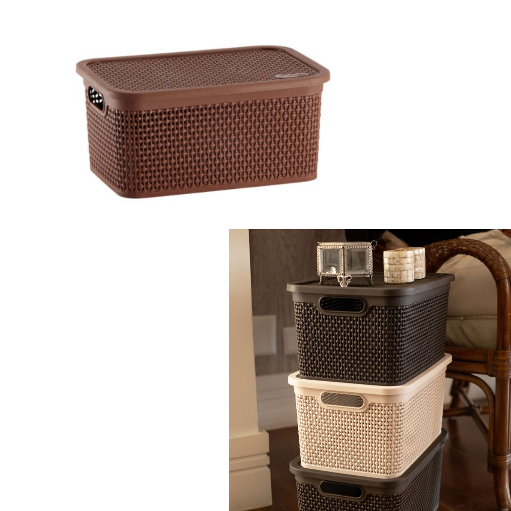 Organizadora Rattan C/tampa 15l