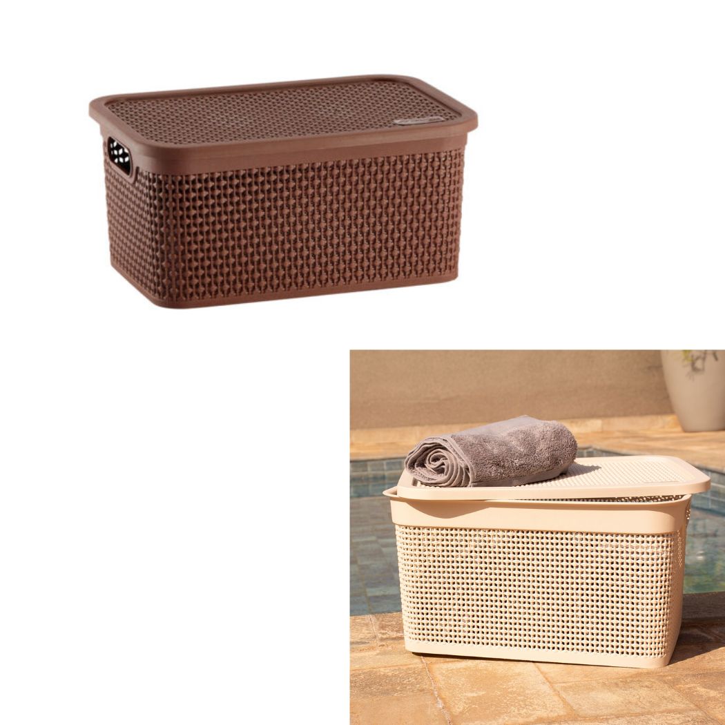 Caixa Organizadora Rattan C/tampa 25l