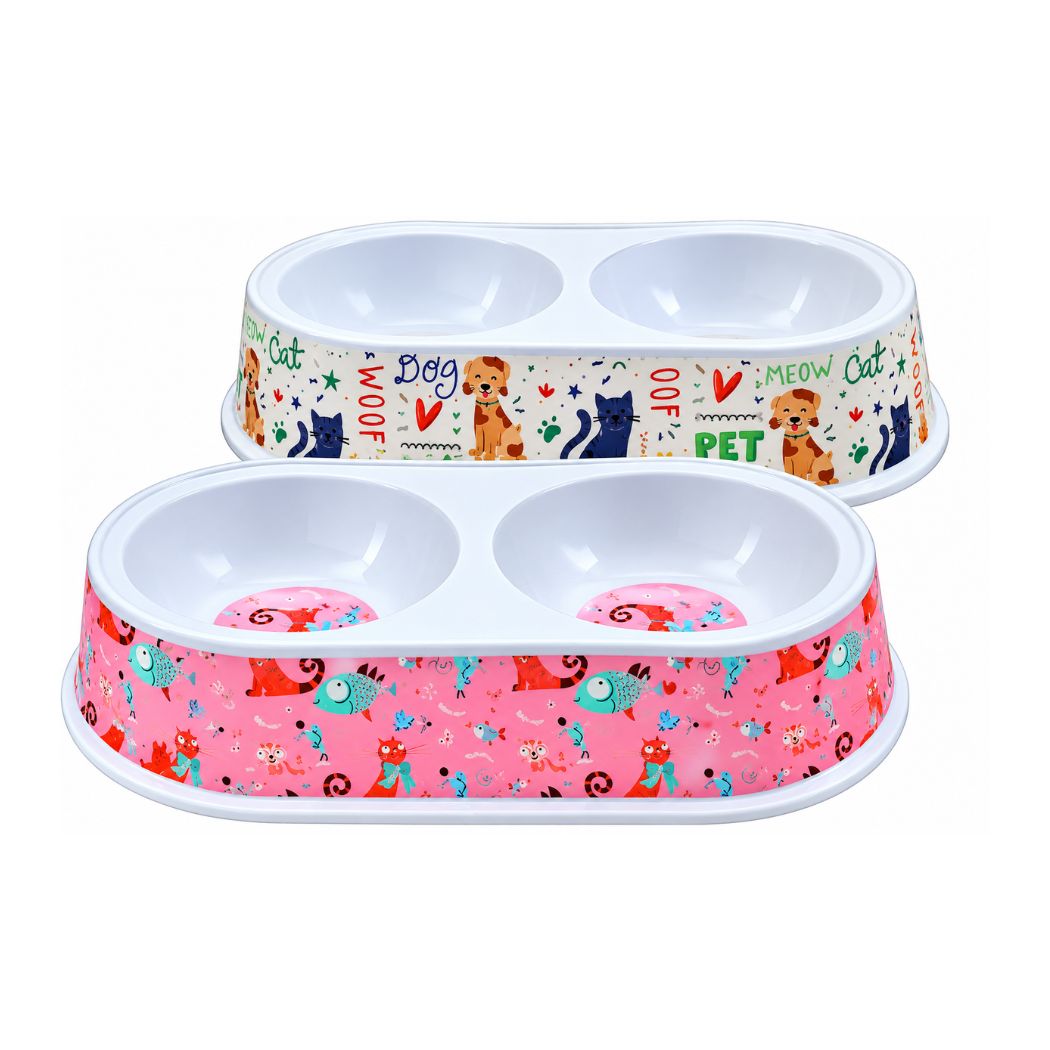 Comedouro Duplo Melamina 23,5x13,5cm