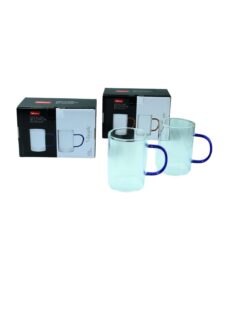 Conj Caneca Vd Borossilicato Ambar/azul 320ml C/02