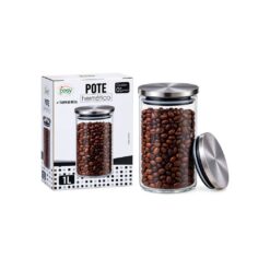 Pote Vd Hermetico C/ Tampa Metal 1l
