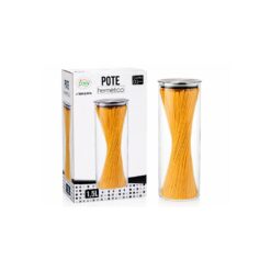 Pote Vd Hermetico C/ Tampa Metal 1,5l