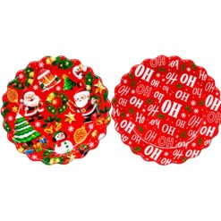 Bandeja Plast Red Ondulada Natal 34x34cm