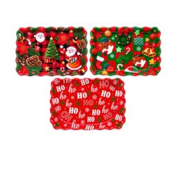 Bandeja Plast Ret Ondulada Natal 35,5x26,8cm