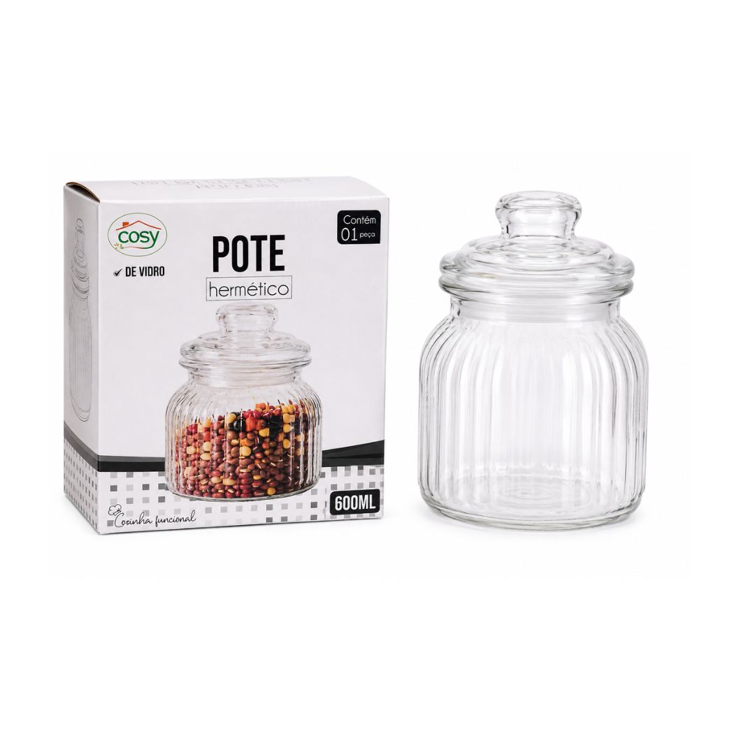Pote Vd Hermetico C/ Tampa 600ml