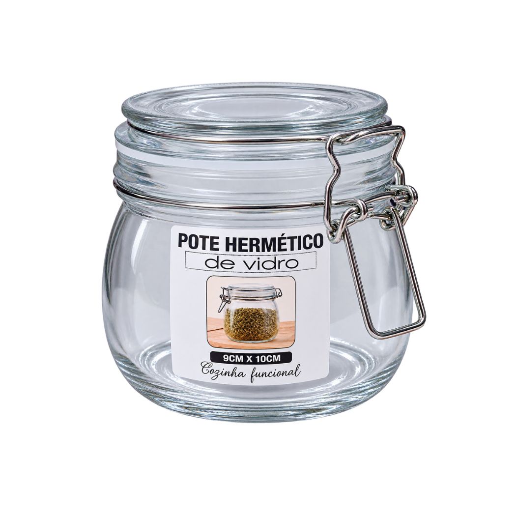 Pote Vd Hermetico C/ Trava 500ml