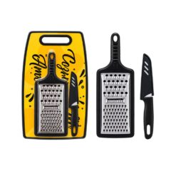 Kit Tabua Carne Plas C/ Ralador + Faca