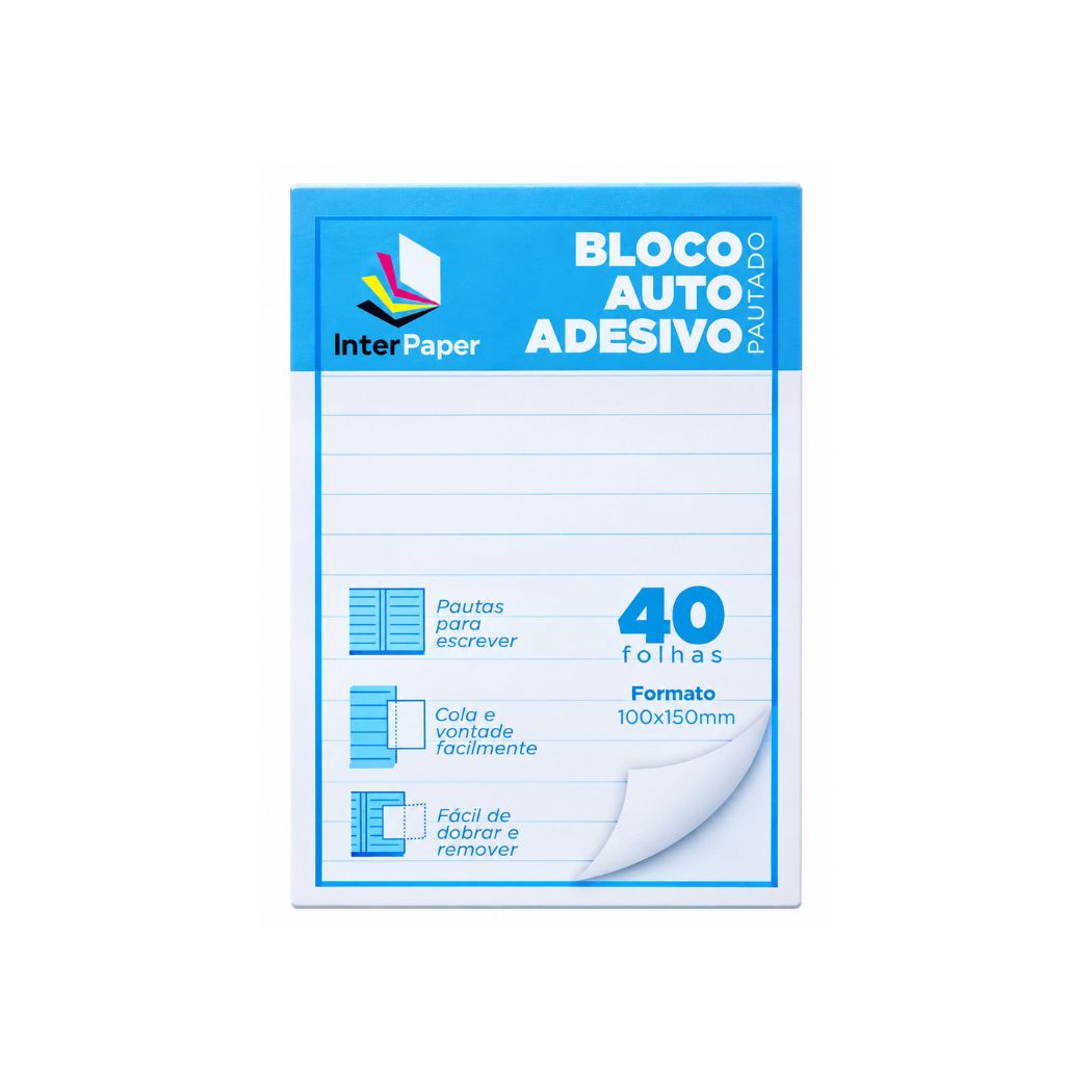 Bloco Adesivo P/anotacoes C/ Linha 40fls 100x150mm