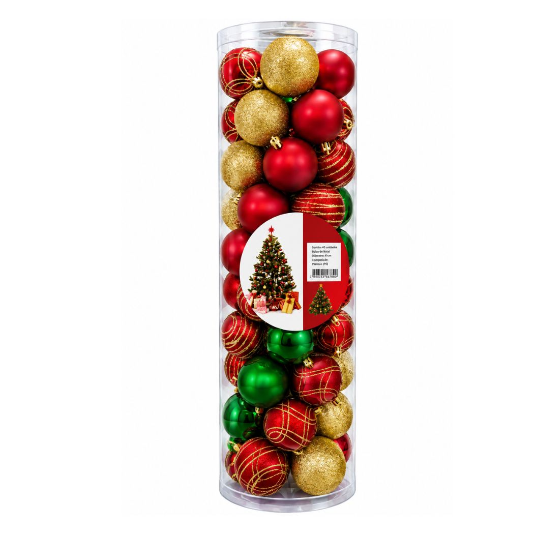 Bola Natal 6cm Sort Tubo C/50